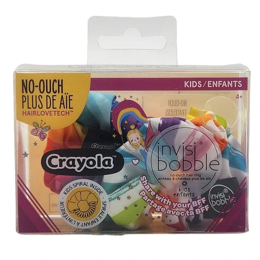Crayola Style Icon invisibobble Scrunchie Kids Spiral Hair Ring 2 Pcs Multicolor